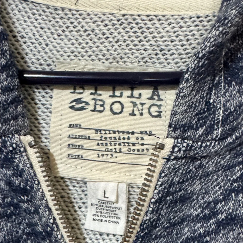 Billabong Navy and White Hoodie Jacket